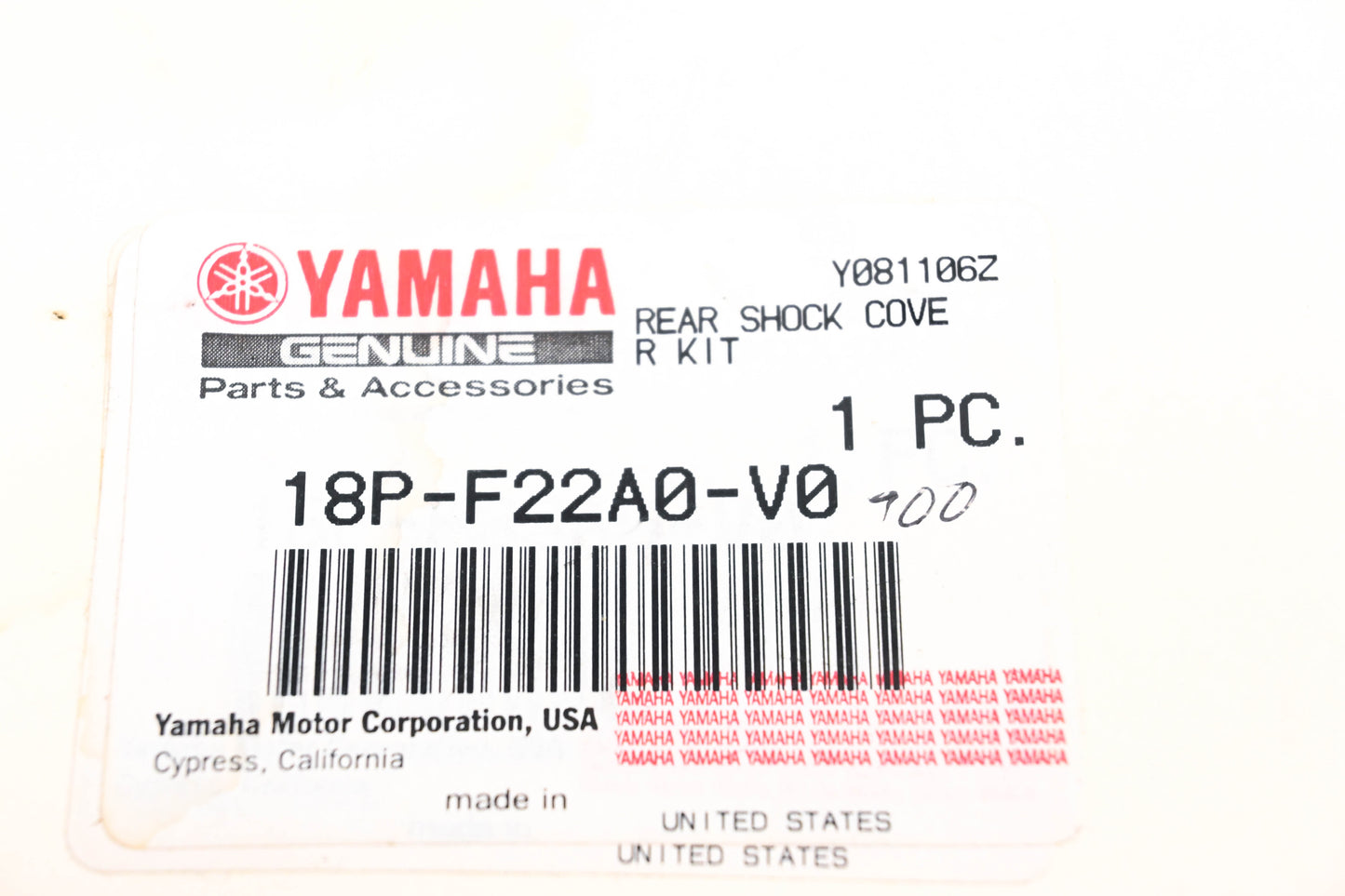 New OEM Yamaha 18P-F22A0-V0-00 Blue Rear Shock Cover NOS