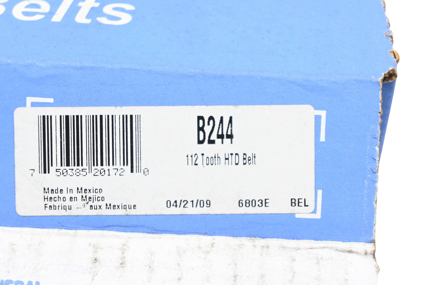 Cloyes B244 Timing Belt NOS