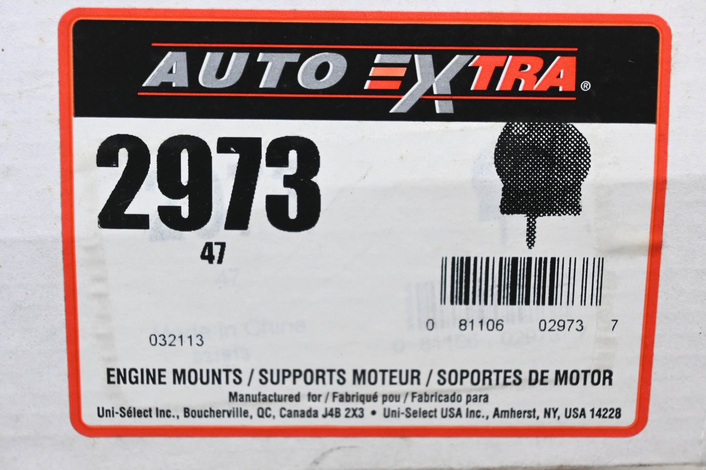 Auto Extra 2973 Rear Right Motor Mount NOS