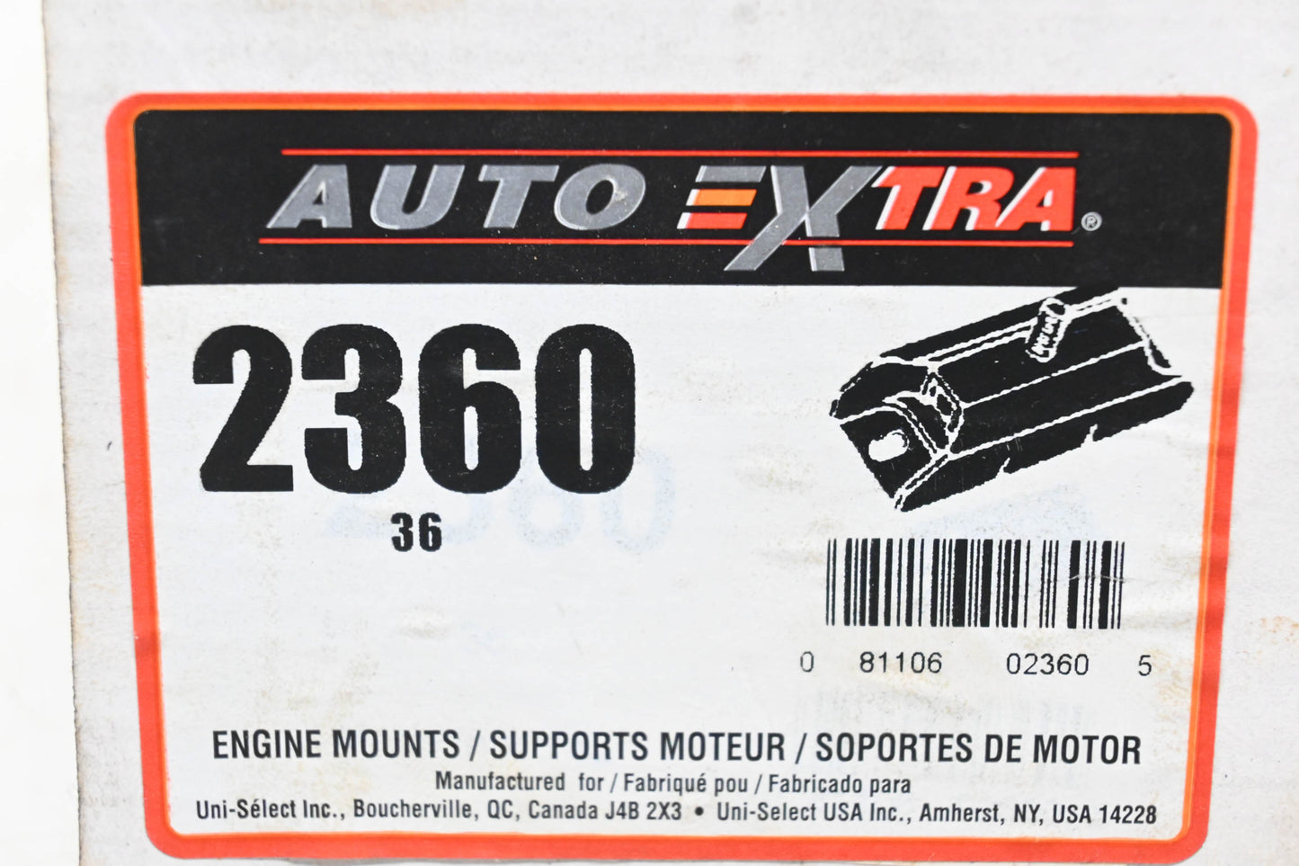 Auto Extra 2360 Rear Automatic Transmission Mount NOS