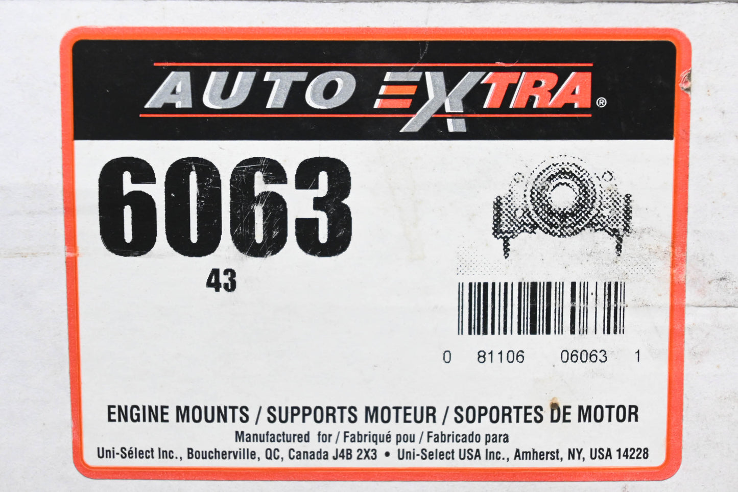 Auto Extra 6063 Center Driveshaft Support Bearing NOS