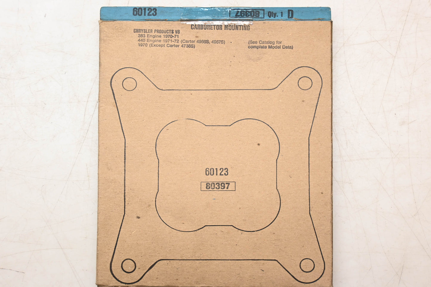 Fel-Pro 60123, 80397 Carburetor Mounting Gasket NOS