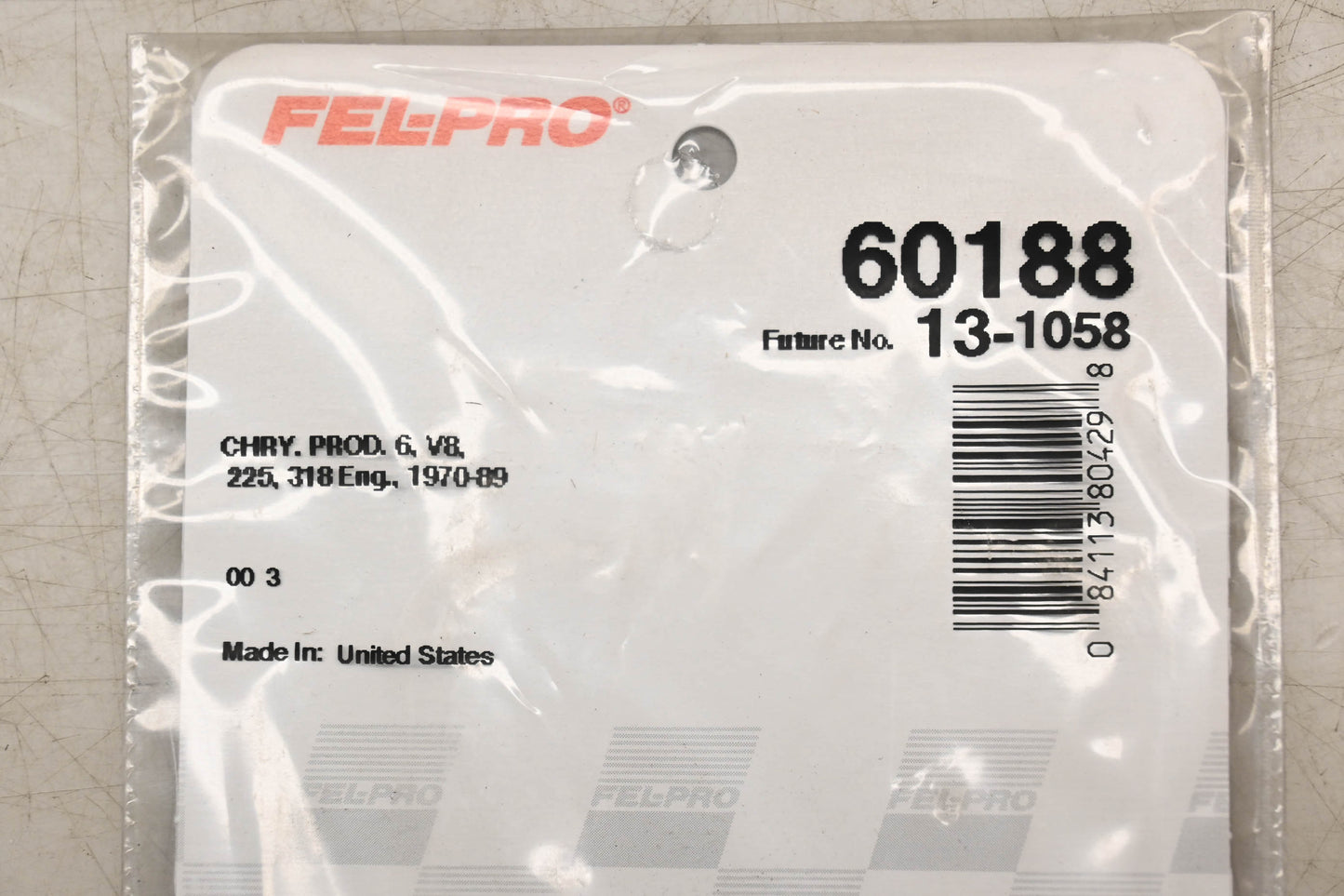 Fel-Pro 60188, 13-1058 Carburetor Mounting Gasket NOS