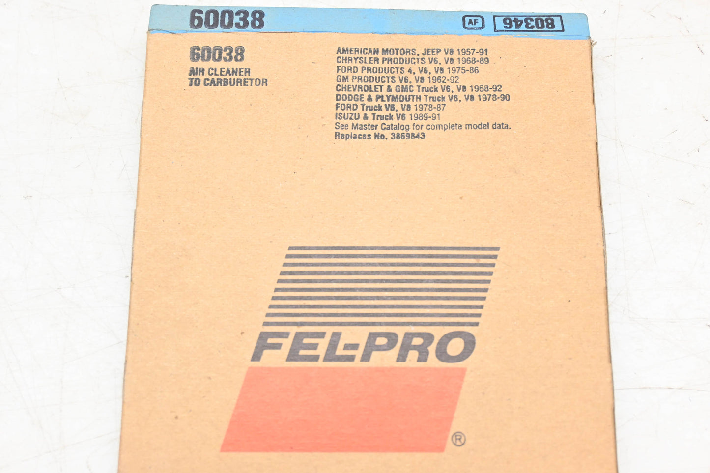 Fel-Pro 60038, 80346 Air Cleaner Mounting Gasket NOS