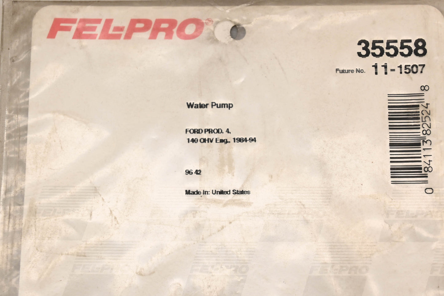 Fel-Pro 35558, 11-1507 Water Pump Gasket NOS