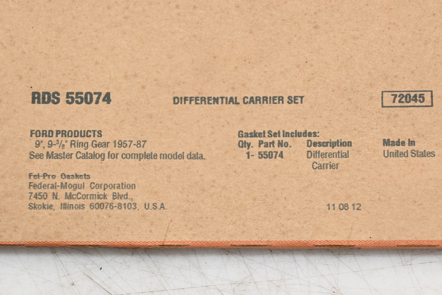 Fel-Pro RDS 55074, 55074 Differential Carrier Housing Gasket NOS