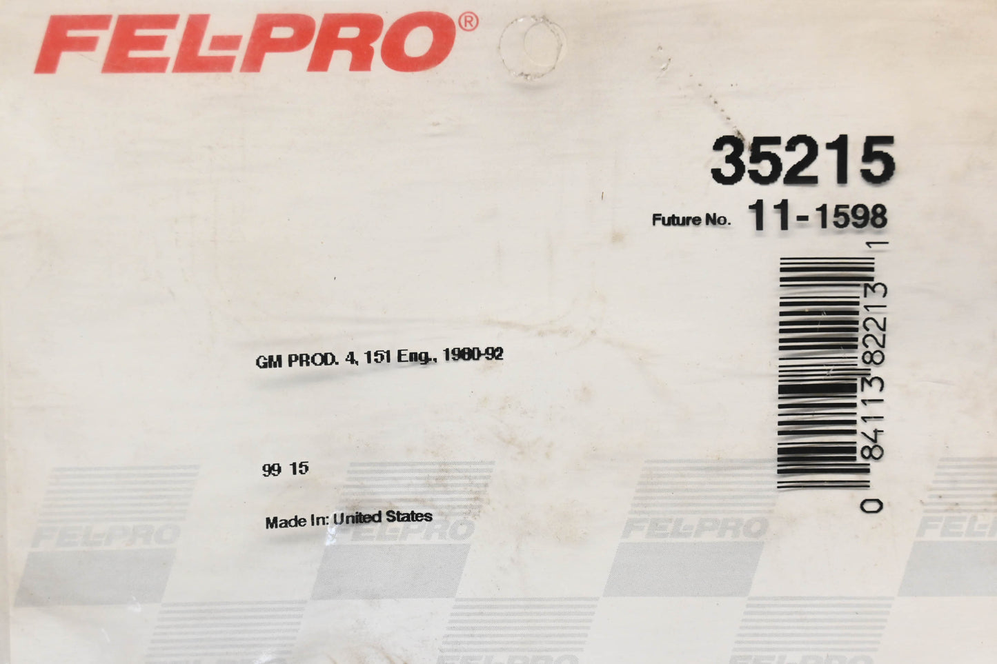 Fel-Pro 35215, B35215 Water Pump Gasket NOS