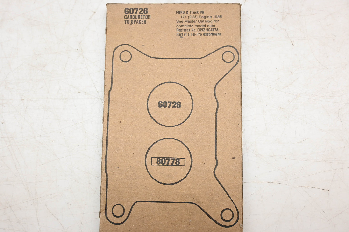 Fel-Pro 60726, E59E-9C477-AA Carburetor Mounting Gasket NOS