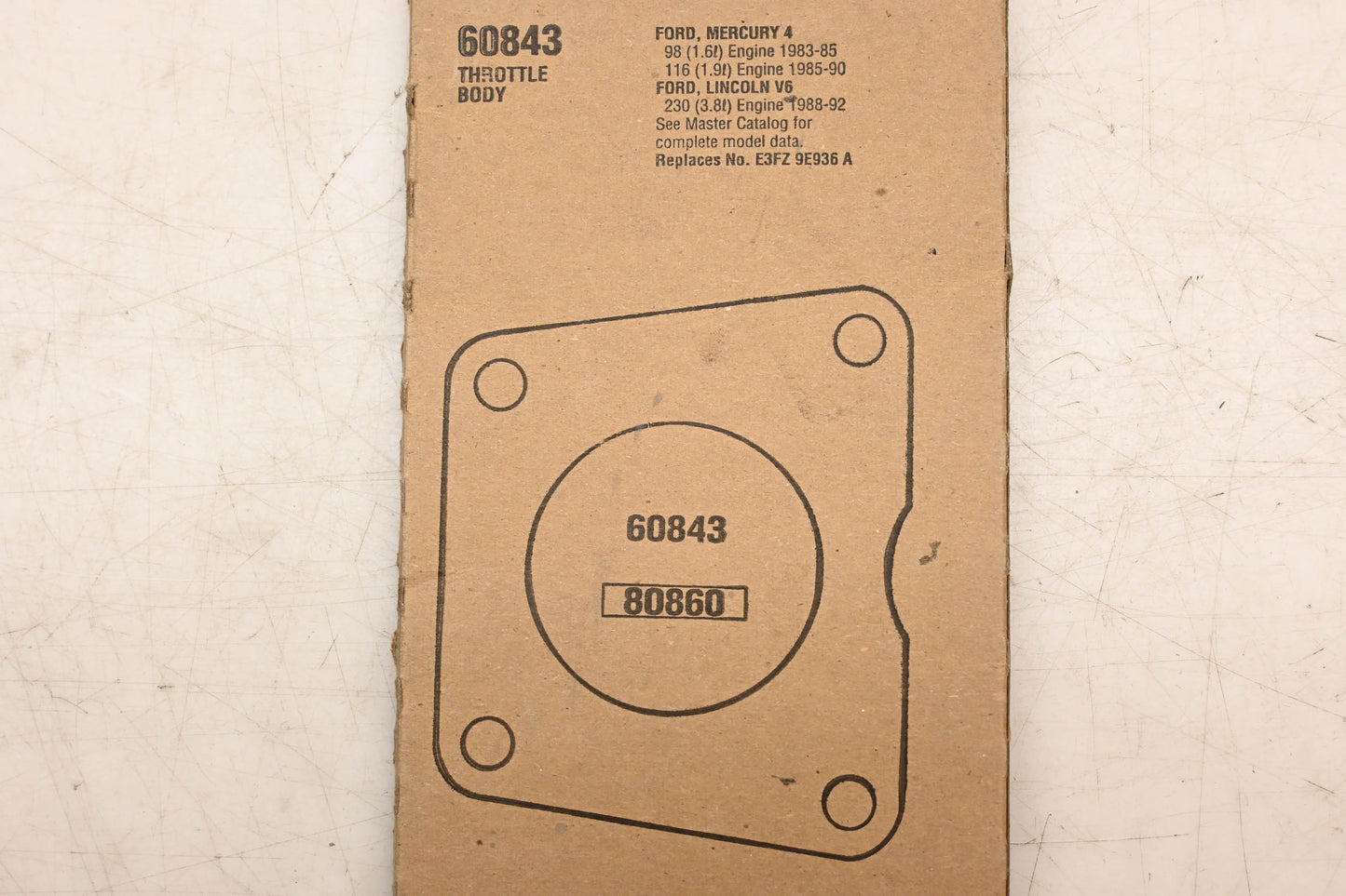 Fel-Pro 60843, E3FZ-9E936-A Fuel Injection Throttle Body Mounting Gasket NOS