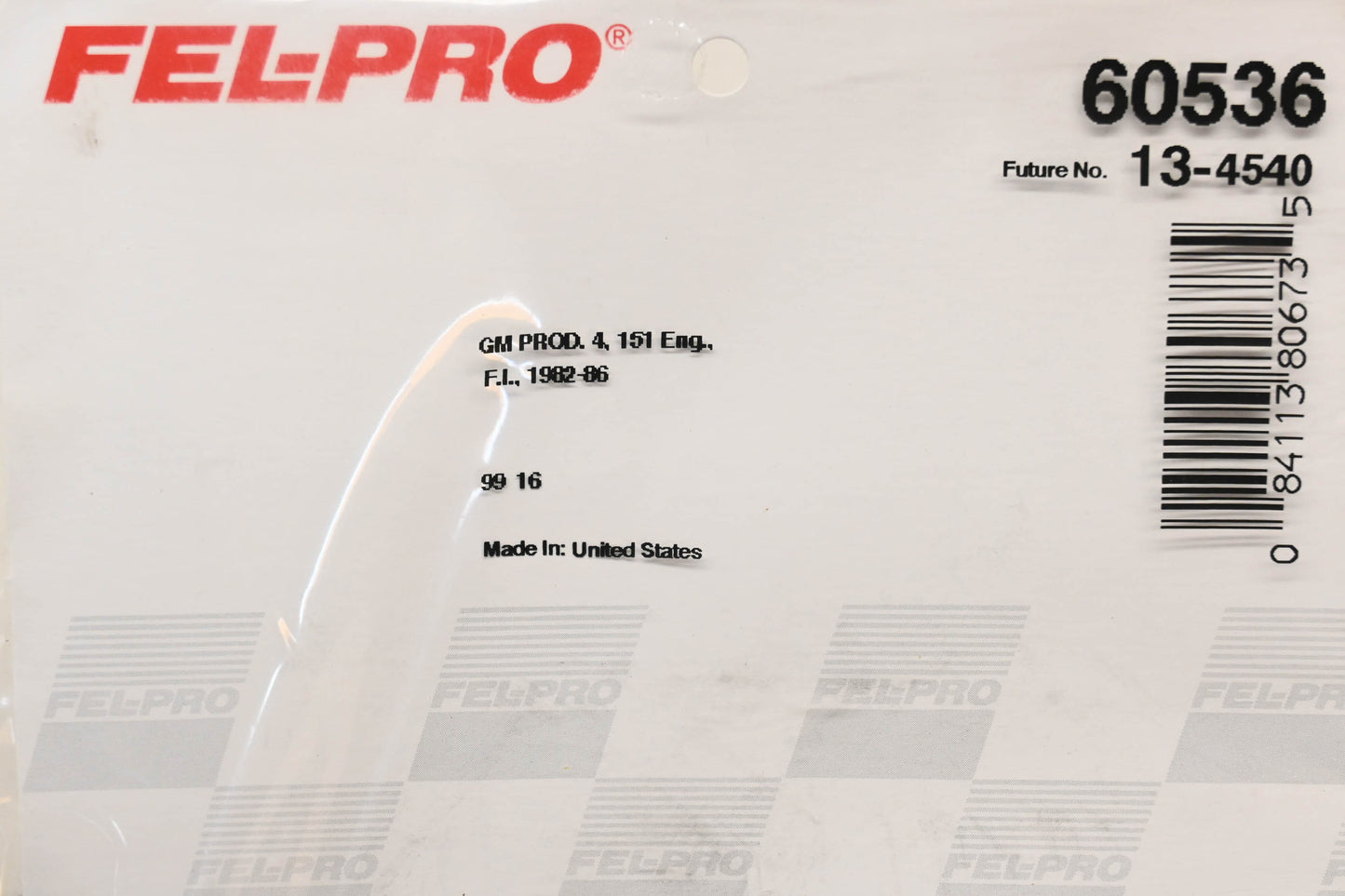 Fel-Pro 60536 Fuel Injection Throttle Body Mounting Gasket NOS
