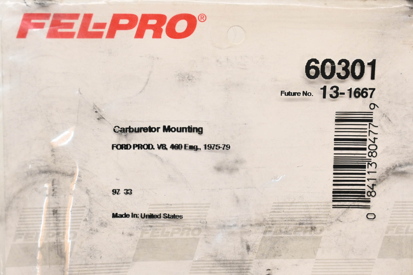 Fel-Pro 60301 Carburetor Mounting Gasket NOS