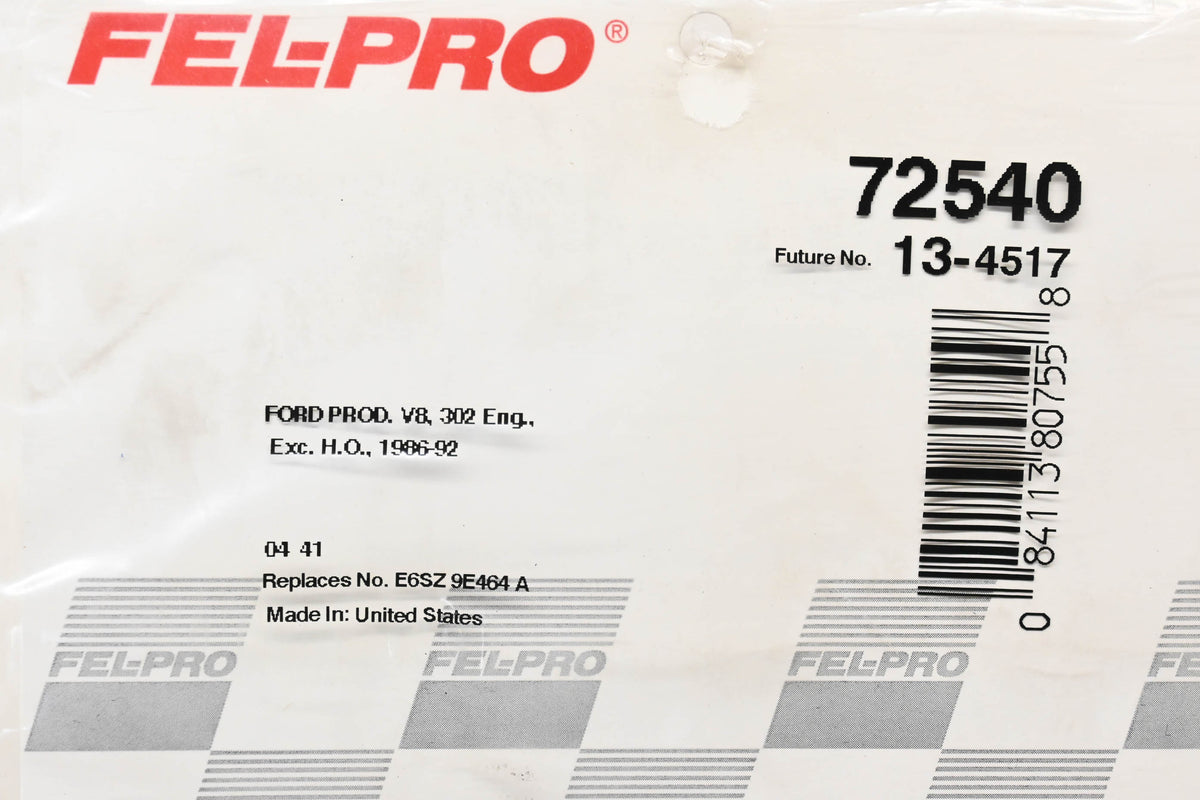 Fel-Pro 72540, E6SZ-9E464-A Fuel Injection Throttle Body Mounting Gasket NOS