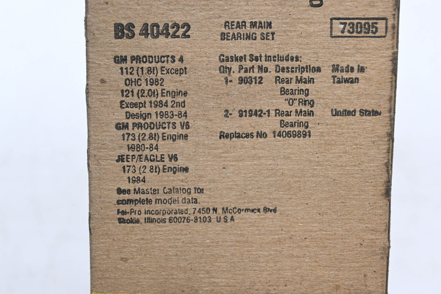 Fel-Pro BS 40422, 40422 Rear Main Bearing Gasket Kit NOS