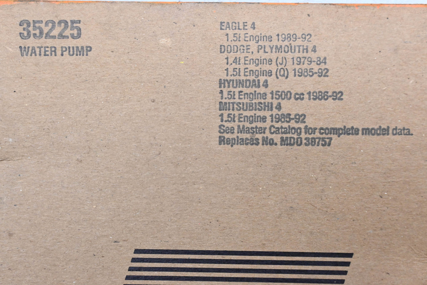 Fel-Pro 35225, MDO 38757 Water Pump Mounting Gasket NOS