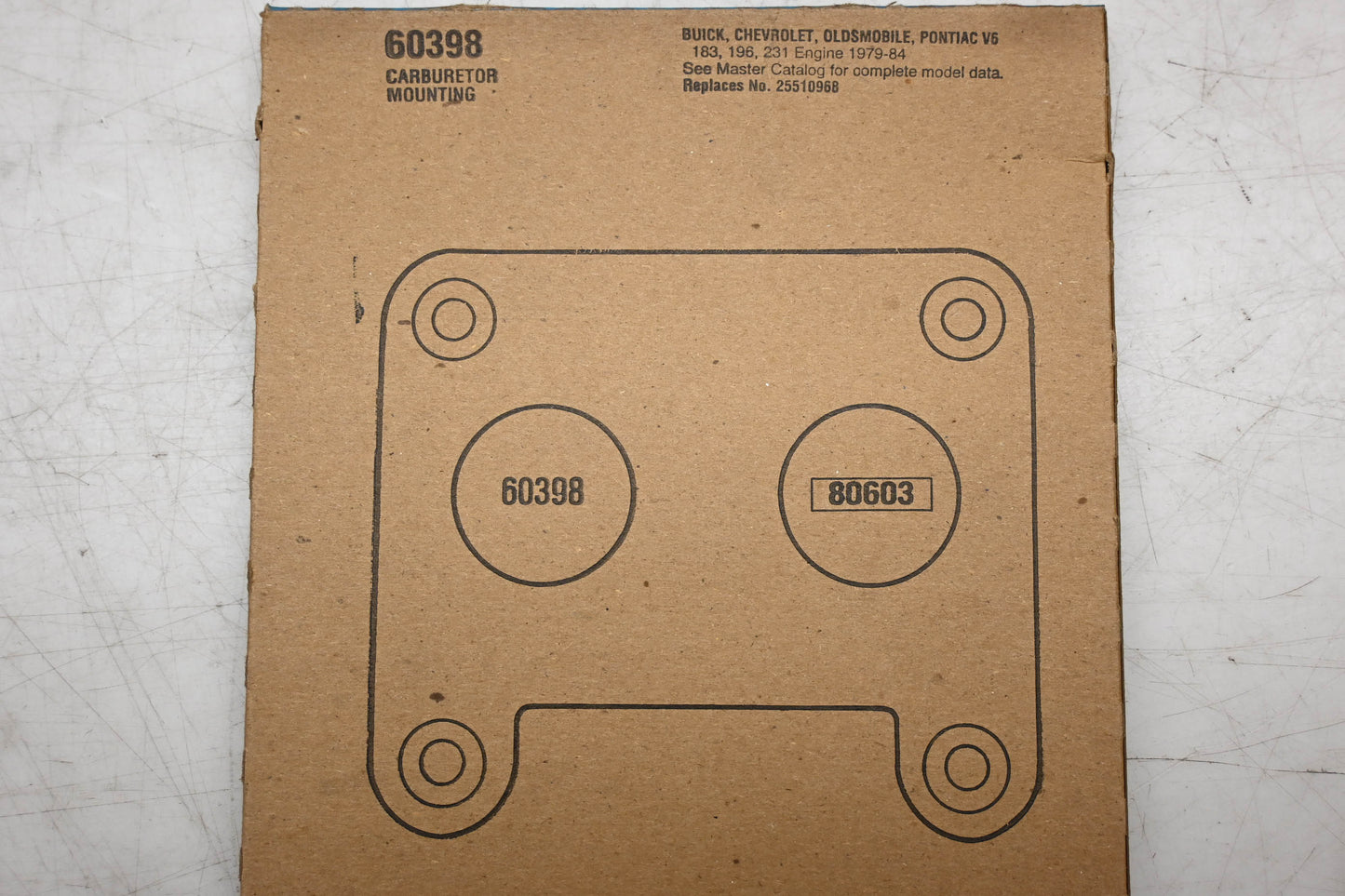 Fel-Pro 60398, 25510968 Carburetor Mounting Gasket NOS