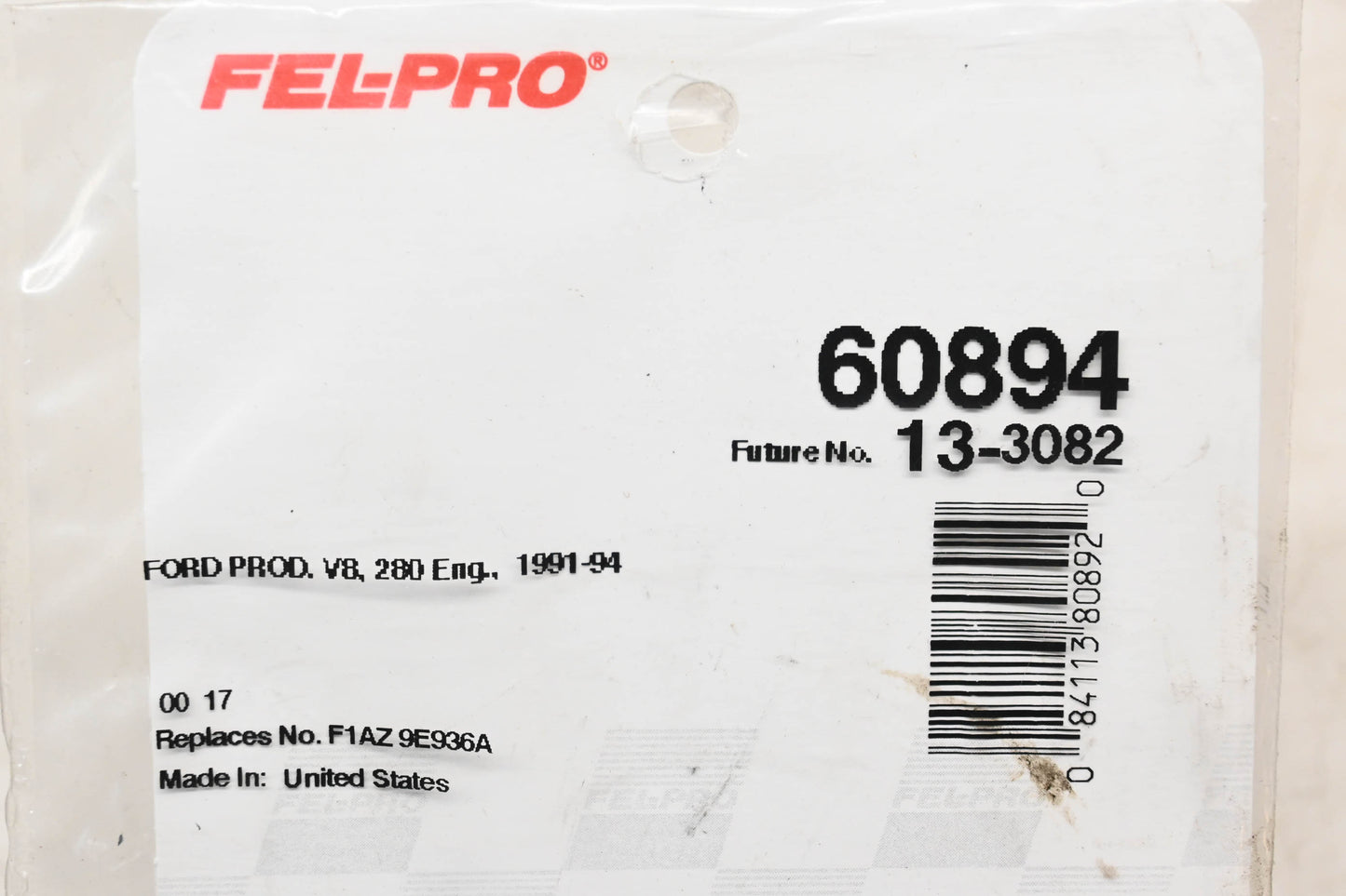 Fel-Pro 60894, F1AZ-9E936A Fuel Injection Throttle Body Mounting Gasket NOS