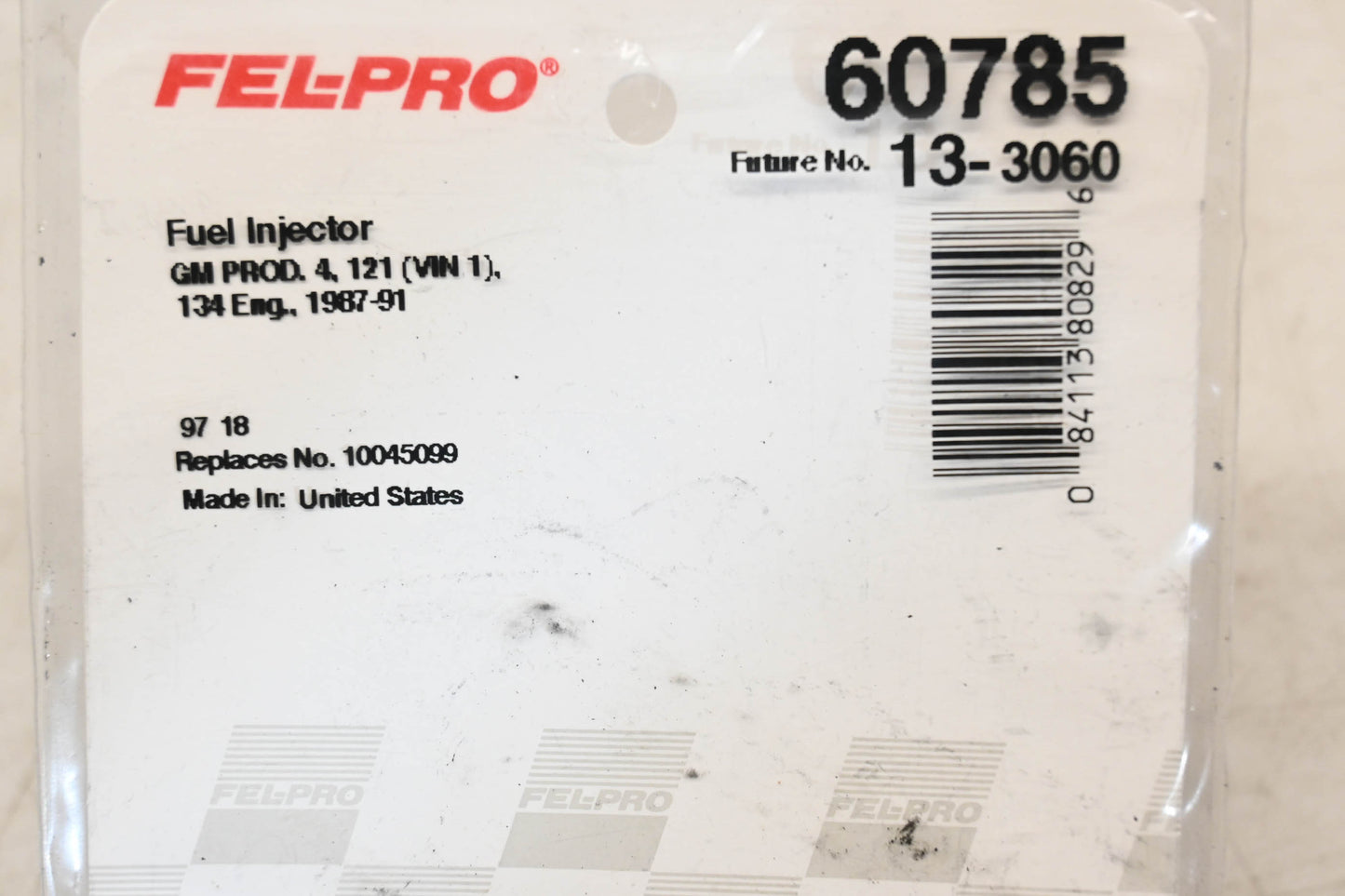 Fel-Pro 60785, 10045099 Fuel Injection Throttle Body Mounting Gasket NOS