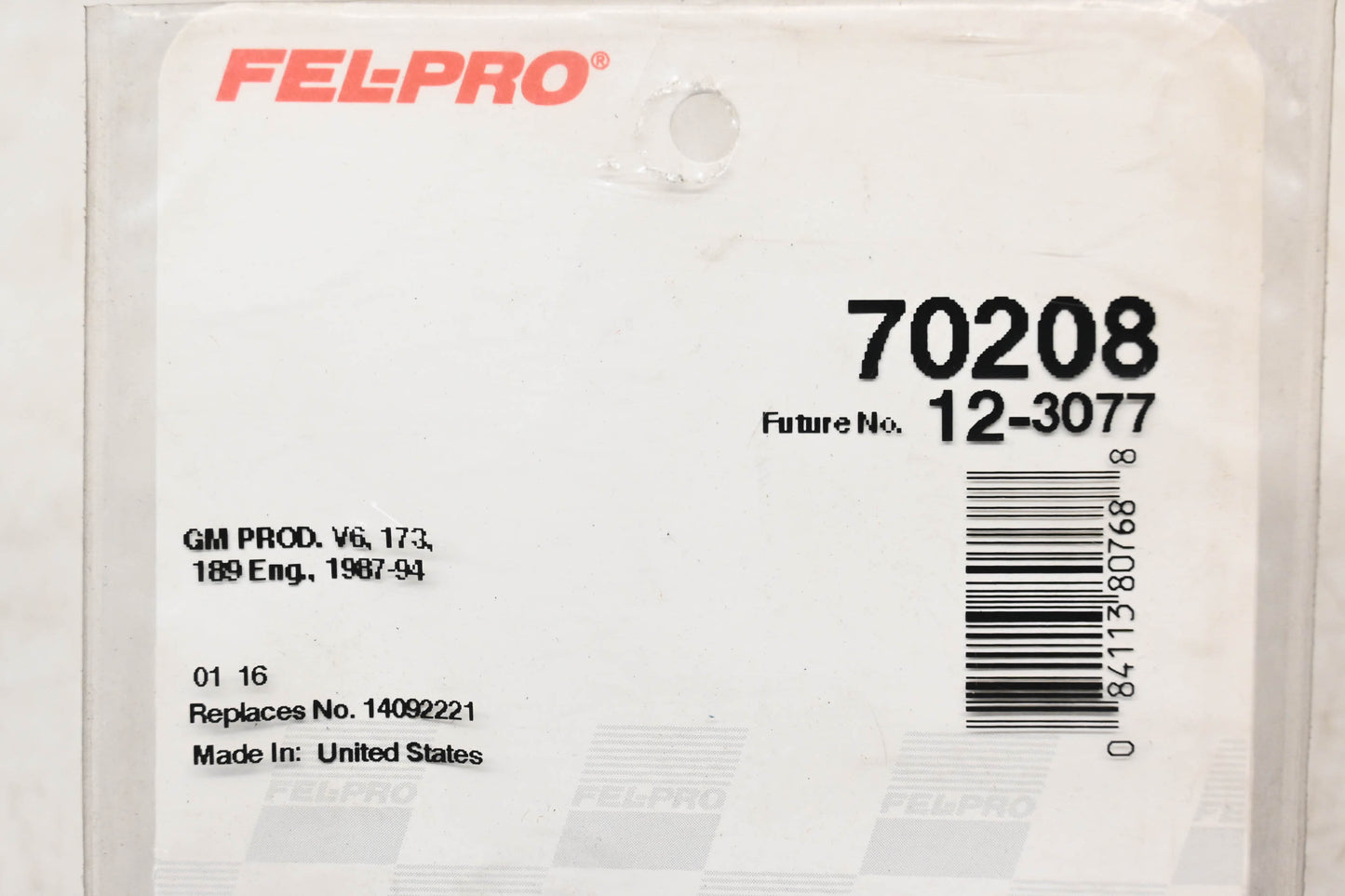 Fel-Pro 70208, 14092221, 12-3077 EGR Valve Gasket NOS