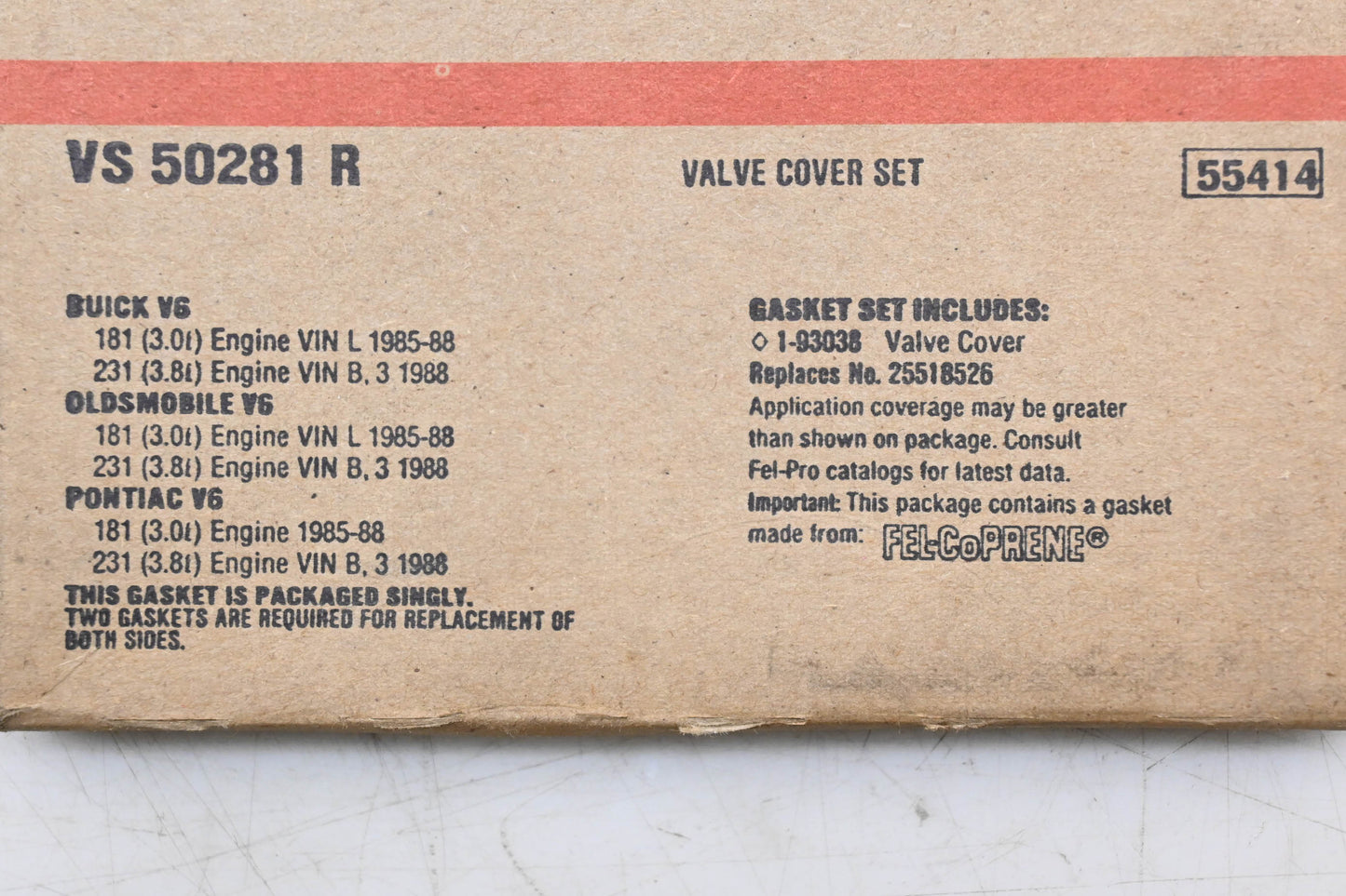Fel-Pro VS 50281 R, 25518526 Valve Cover Gasket NOS