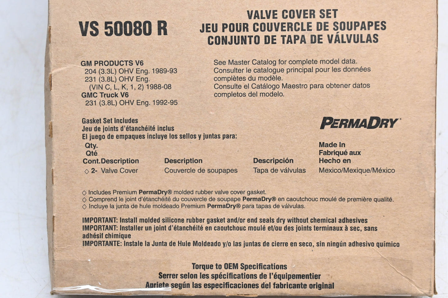 Fel-Pro VS 50080 R Valve Cover Gasket Kit NOS