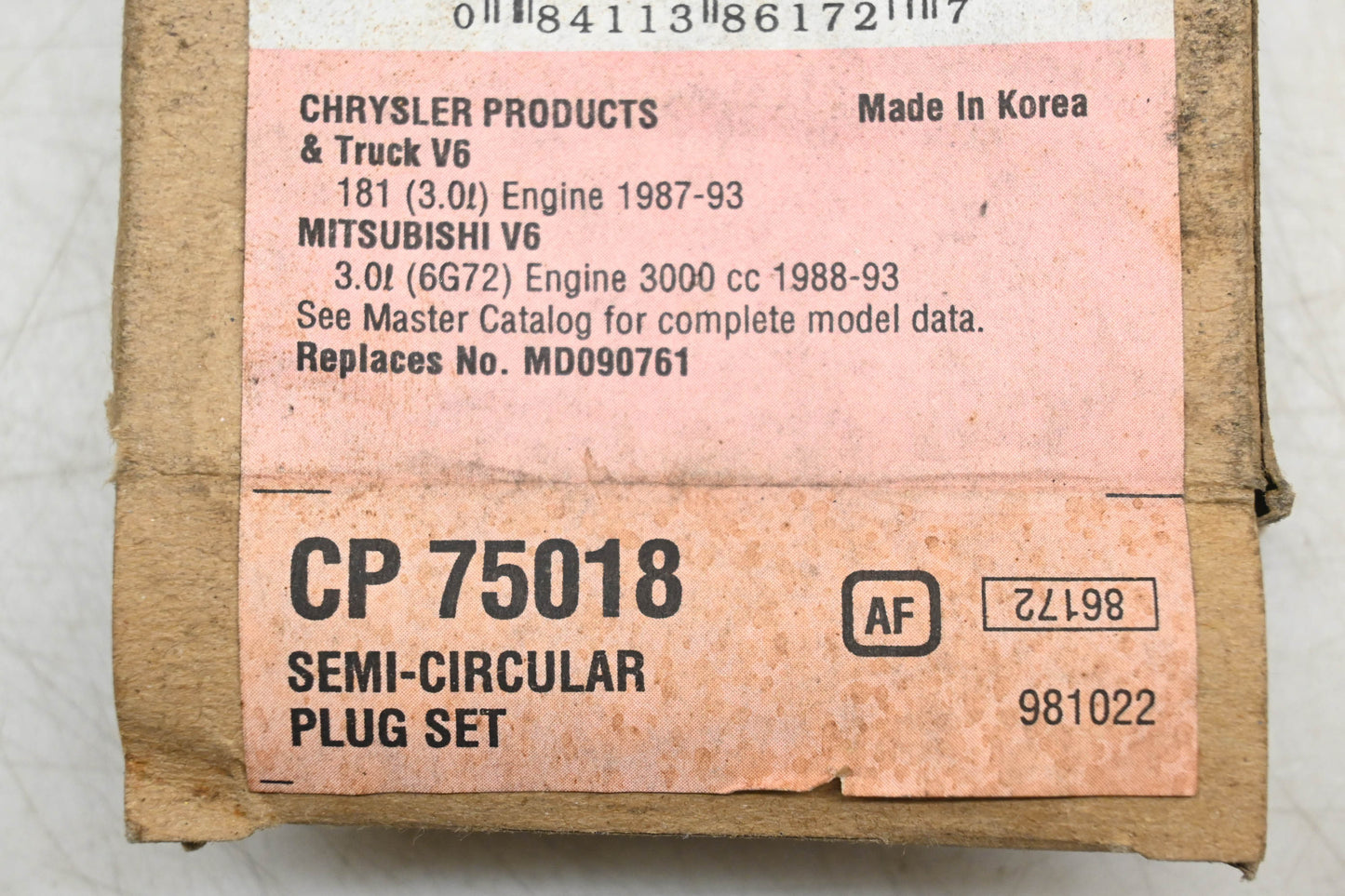 Fel-Pro CP 75018, MD090761 Camshaft Plug NOS