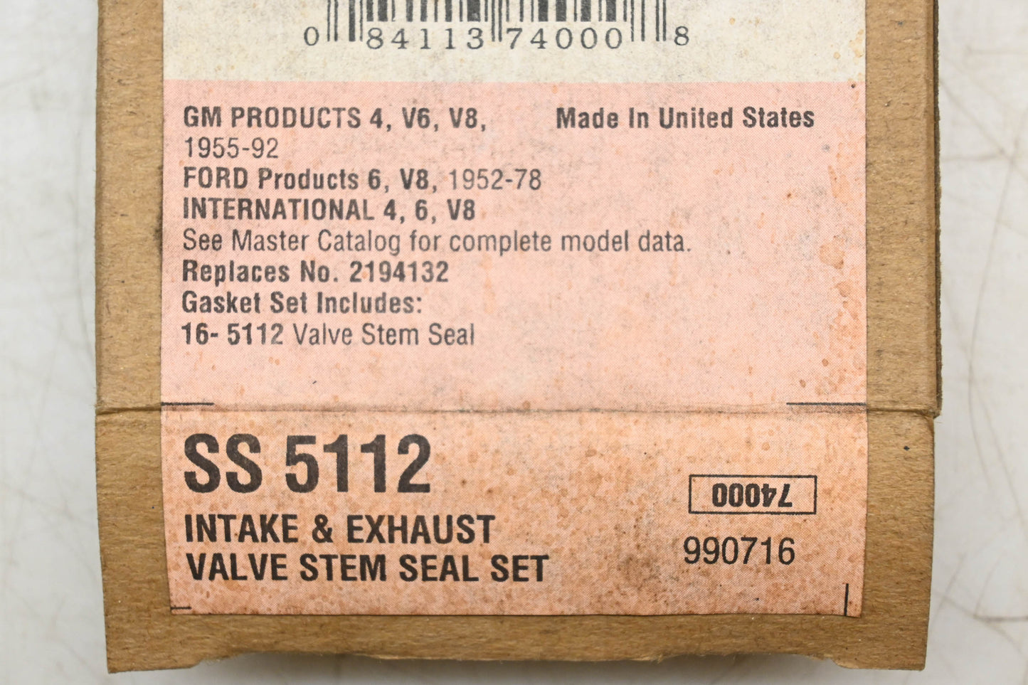 Fel-Pro SS 5112, 2194132 Valve Stem Oil Seal Kit NOS