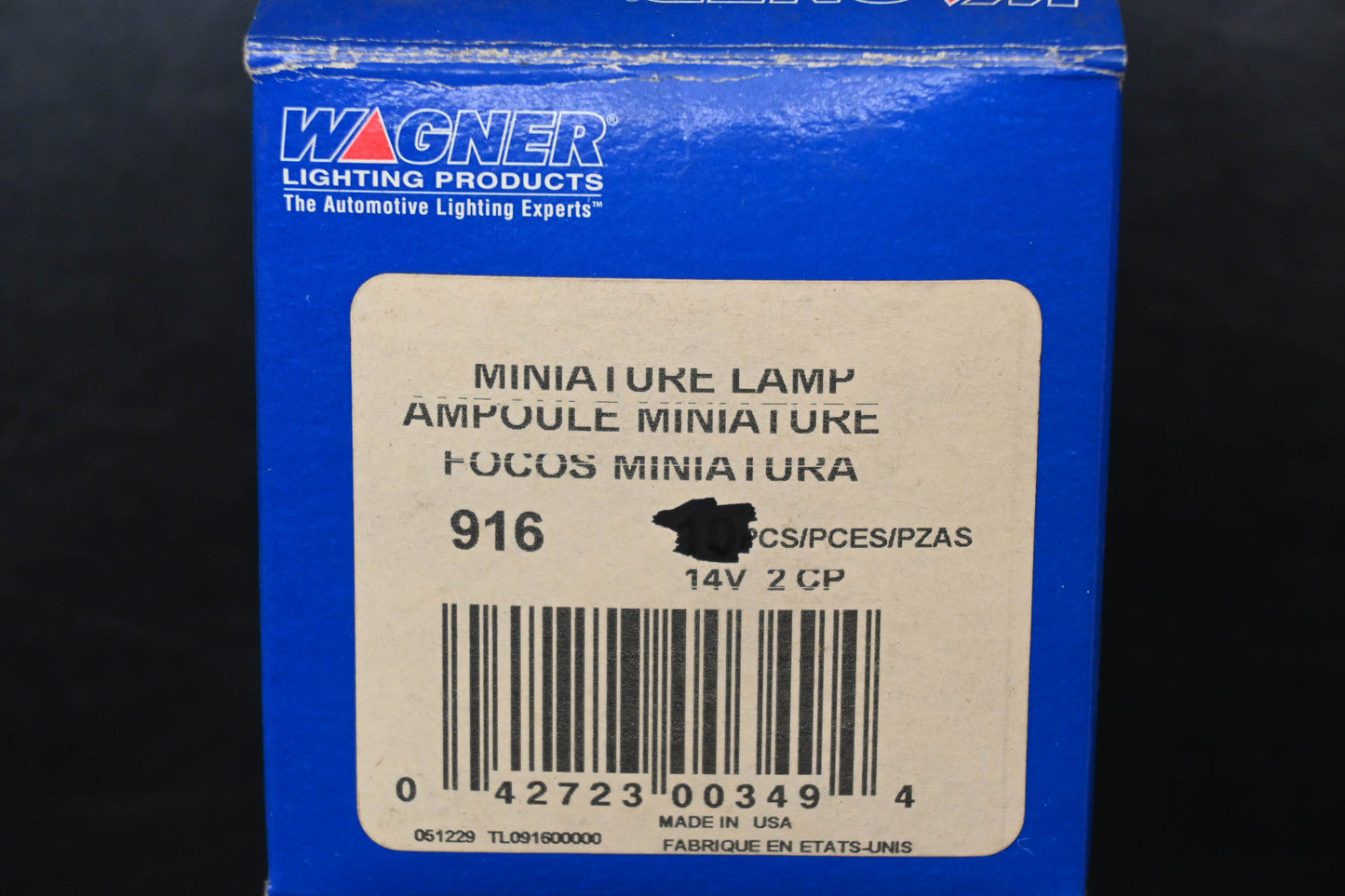 Wagner 916 Miniature Light Bulbs Qty 2 NOS