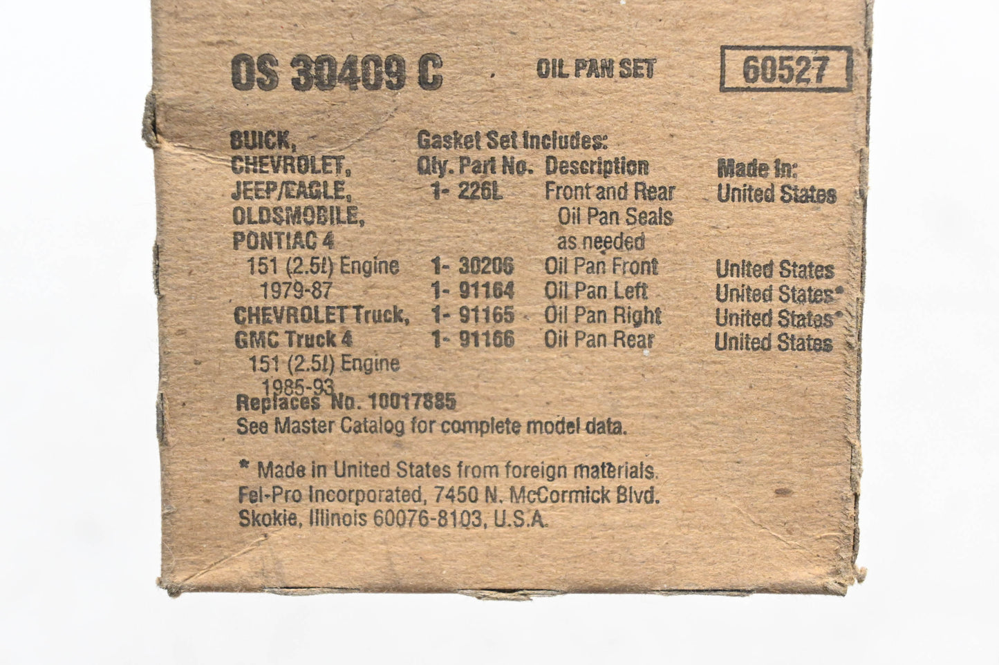 Fel-Pro OS 30409 C Oil Pan Gasket Kit NOS