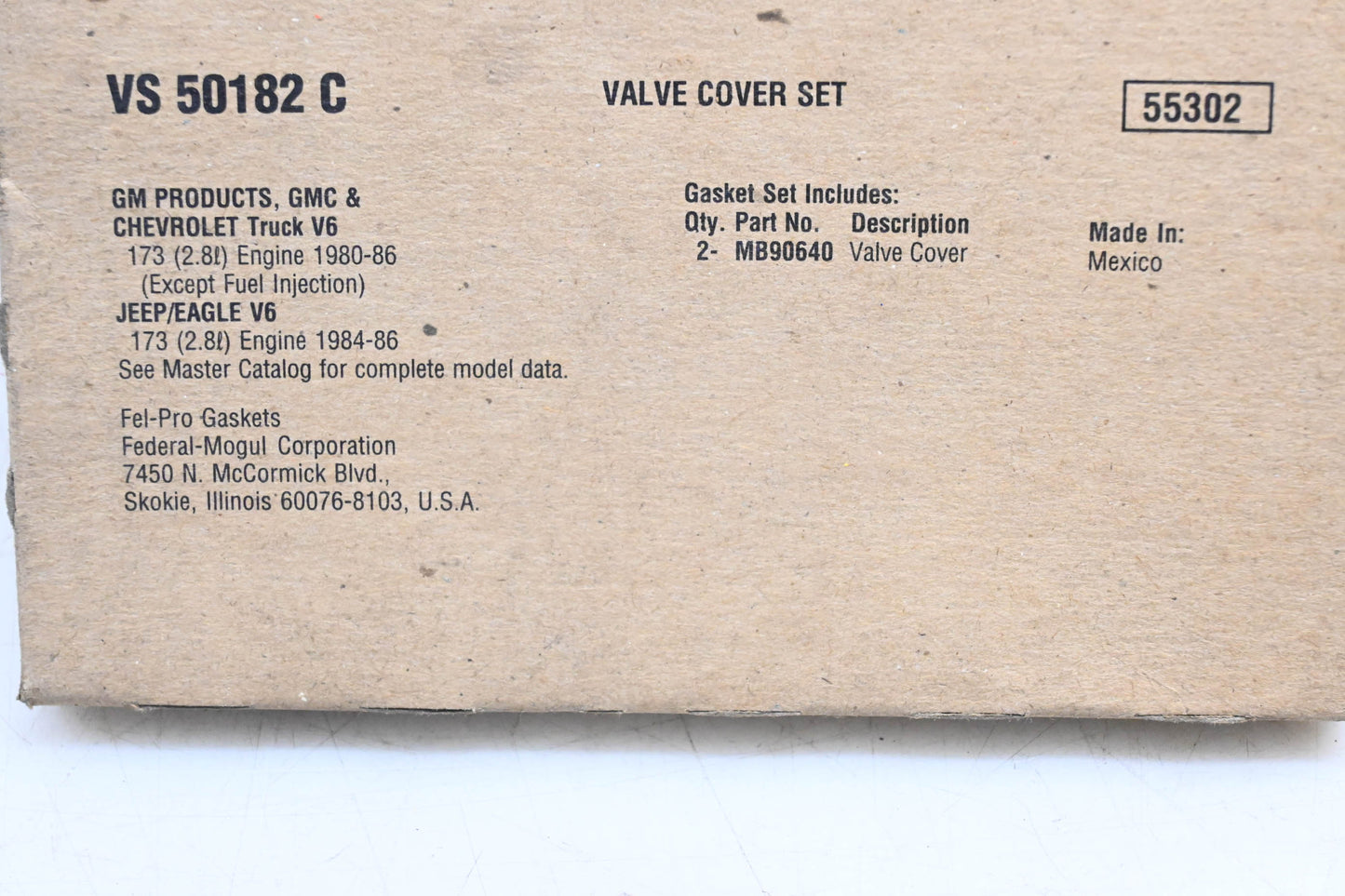 Fel-Pro VS 50182 C Valve Cover Gasket Kit NOS