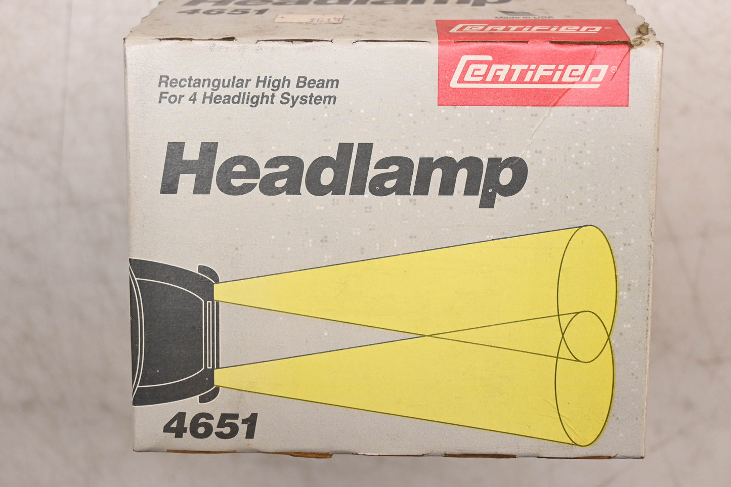 Certified 4651 Sylvania Rectangular High Beam Headlight Assembly NOS