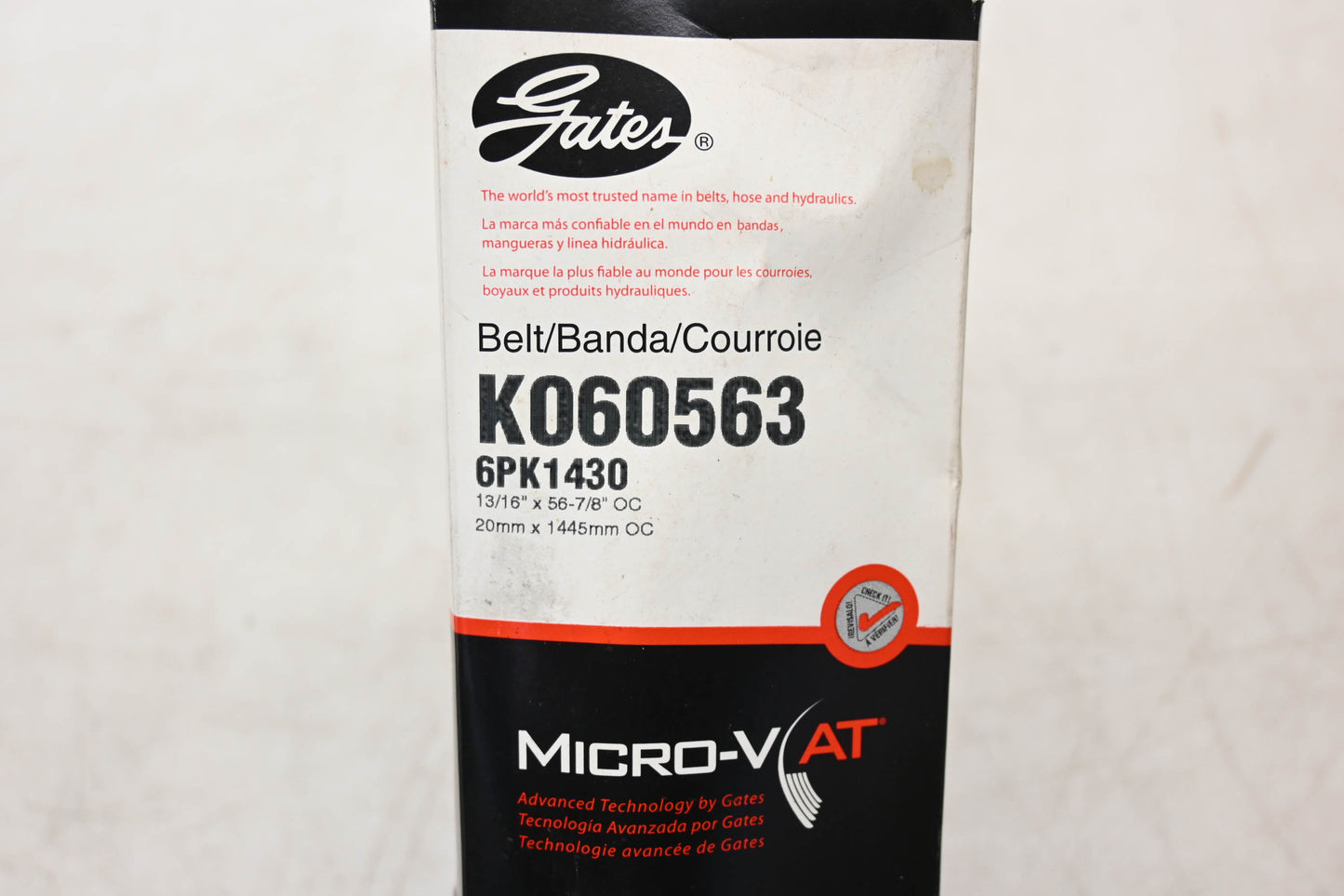 Gates K060563, 6PK1430 Micro-V Serpentine Belt NOS