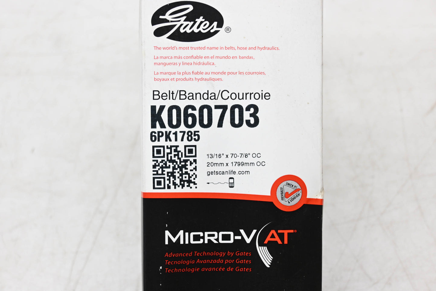Gates K060703, 6PK1785 Micro-V Serpentine Belt NOS
