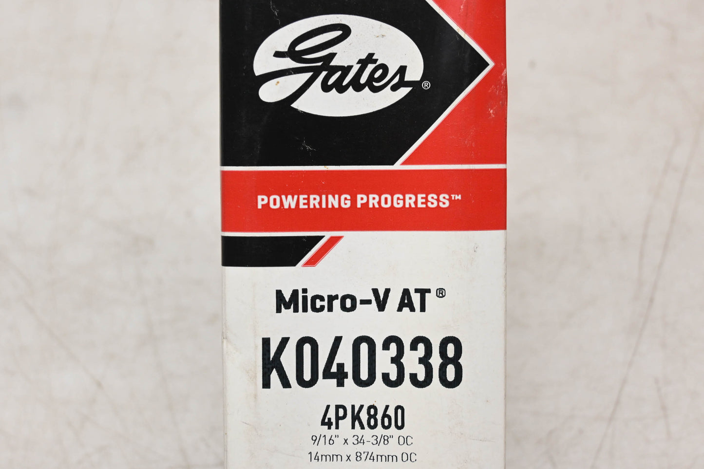 Gates K040338, 4PK860 Micro-V Serpentine Belt NOS