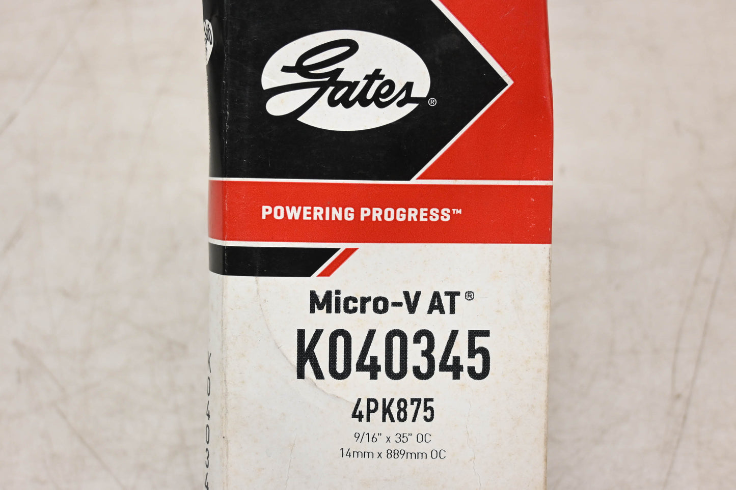 Gates K040345, 4PK875 Micro-V Serpentine Belt NOS