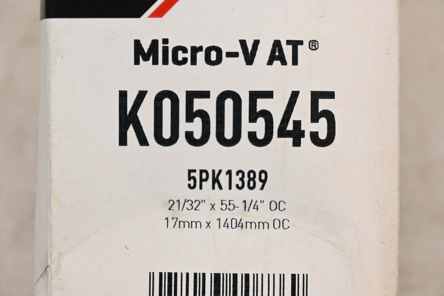 Gates K050545, 5PK1389 Micro-V Serpentine Belt NOS