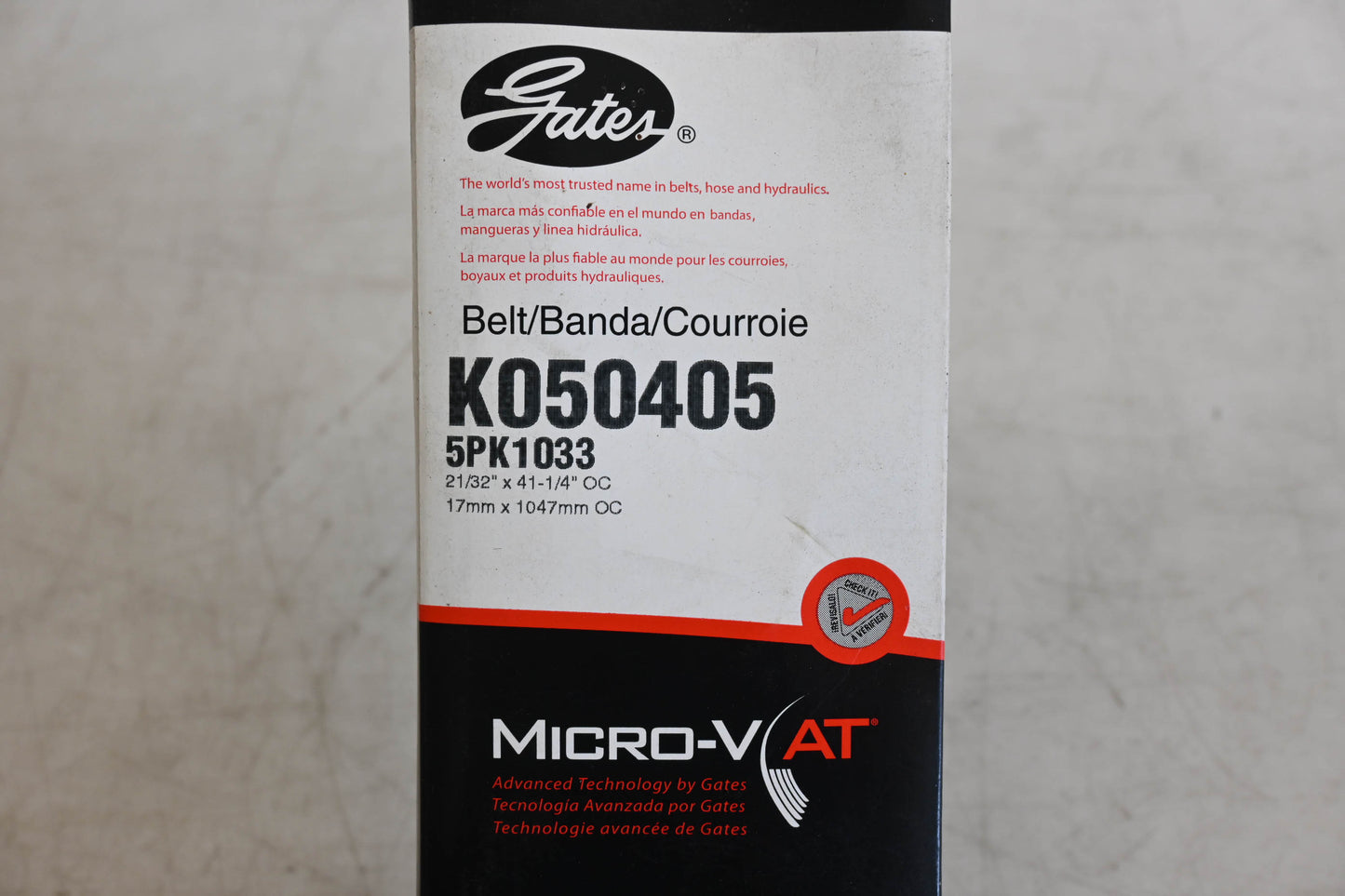 Gates K050405, 5PK1033 Micro-V Serpentine Belt NOS