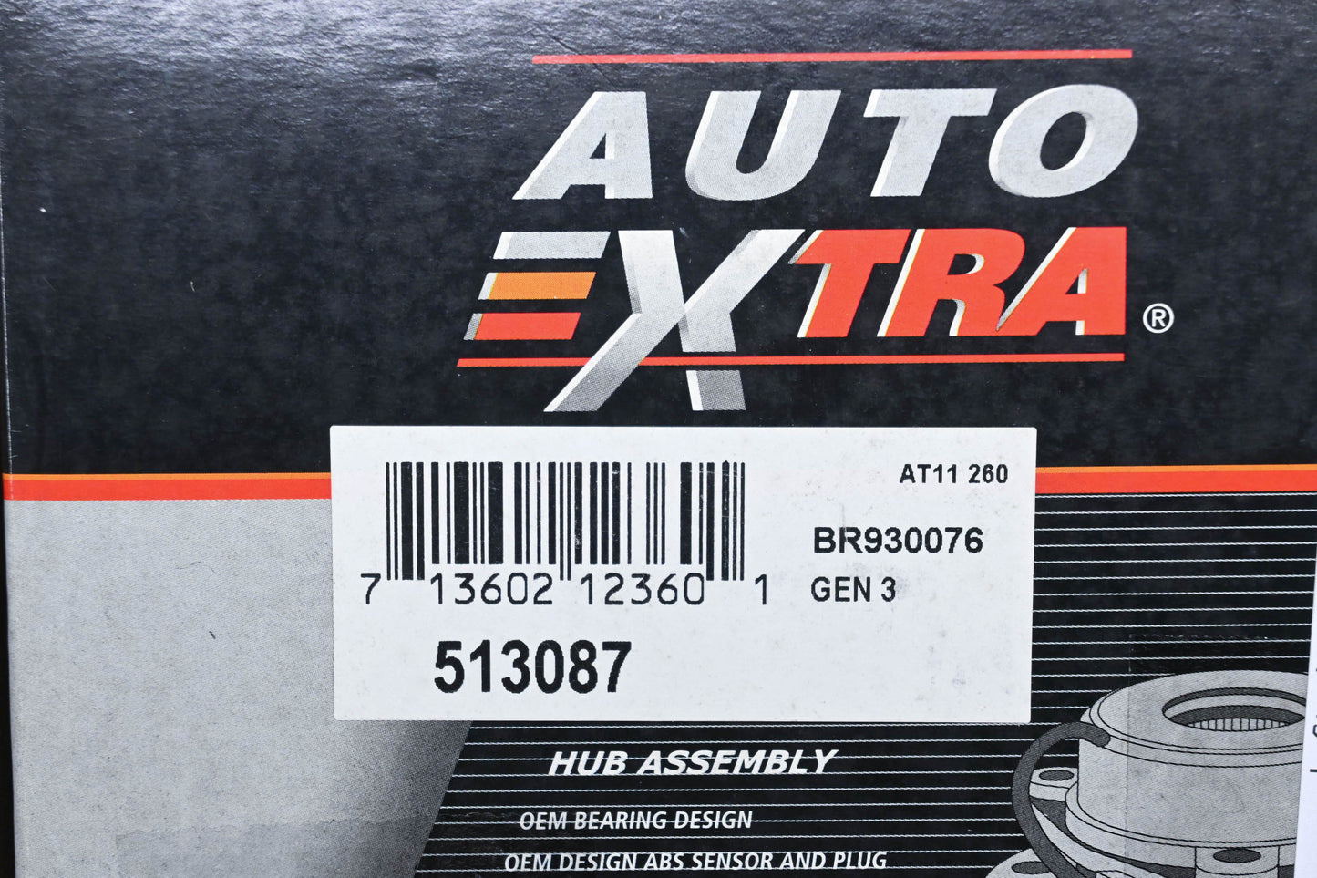Auto Extra 513087, BR930076 Wheel Bearing & Hub Assembly NOS