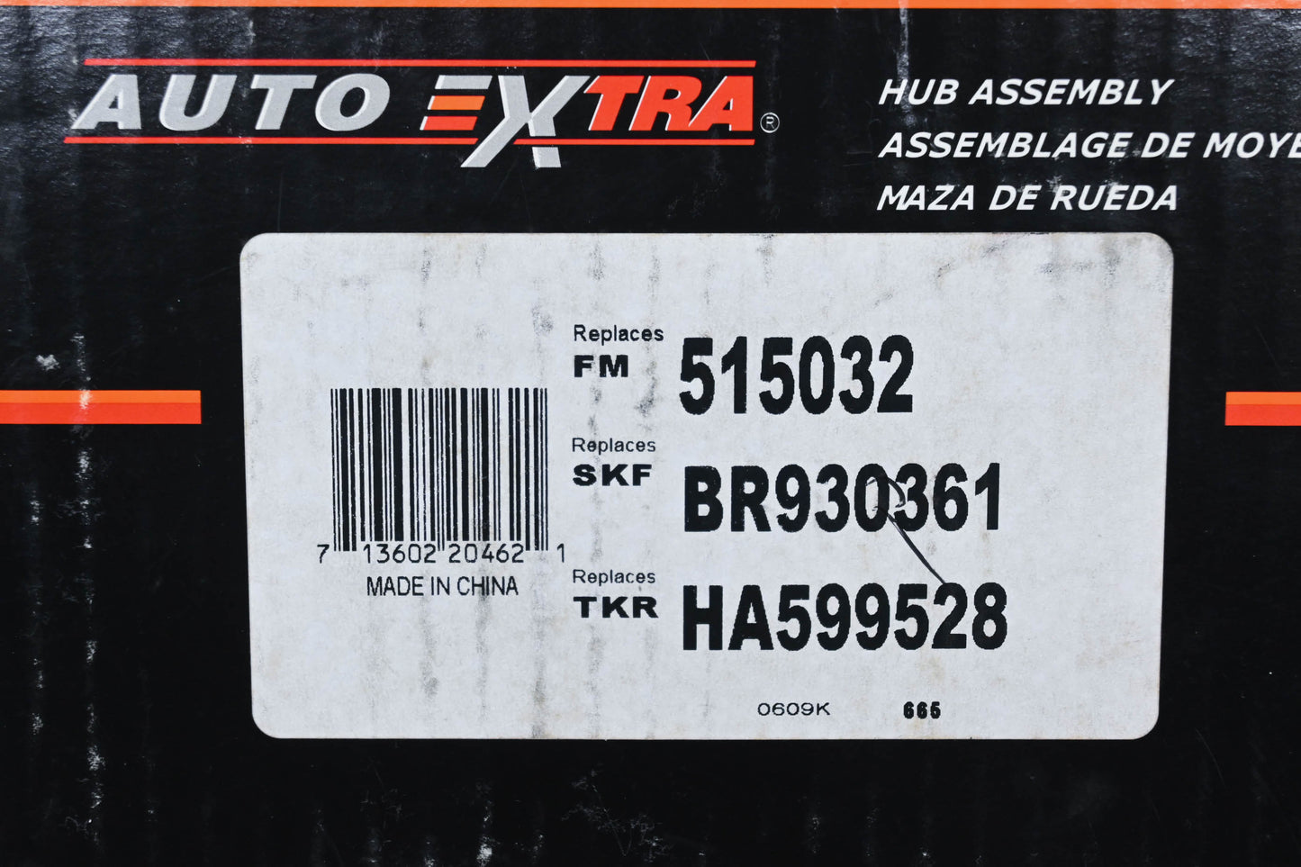 Auto Extra 515032, BR930361, HA599528 Wheel Bearing & Hub Assembly NOS