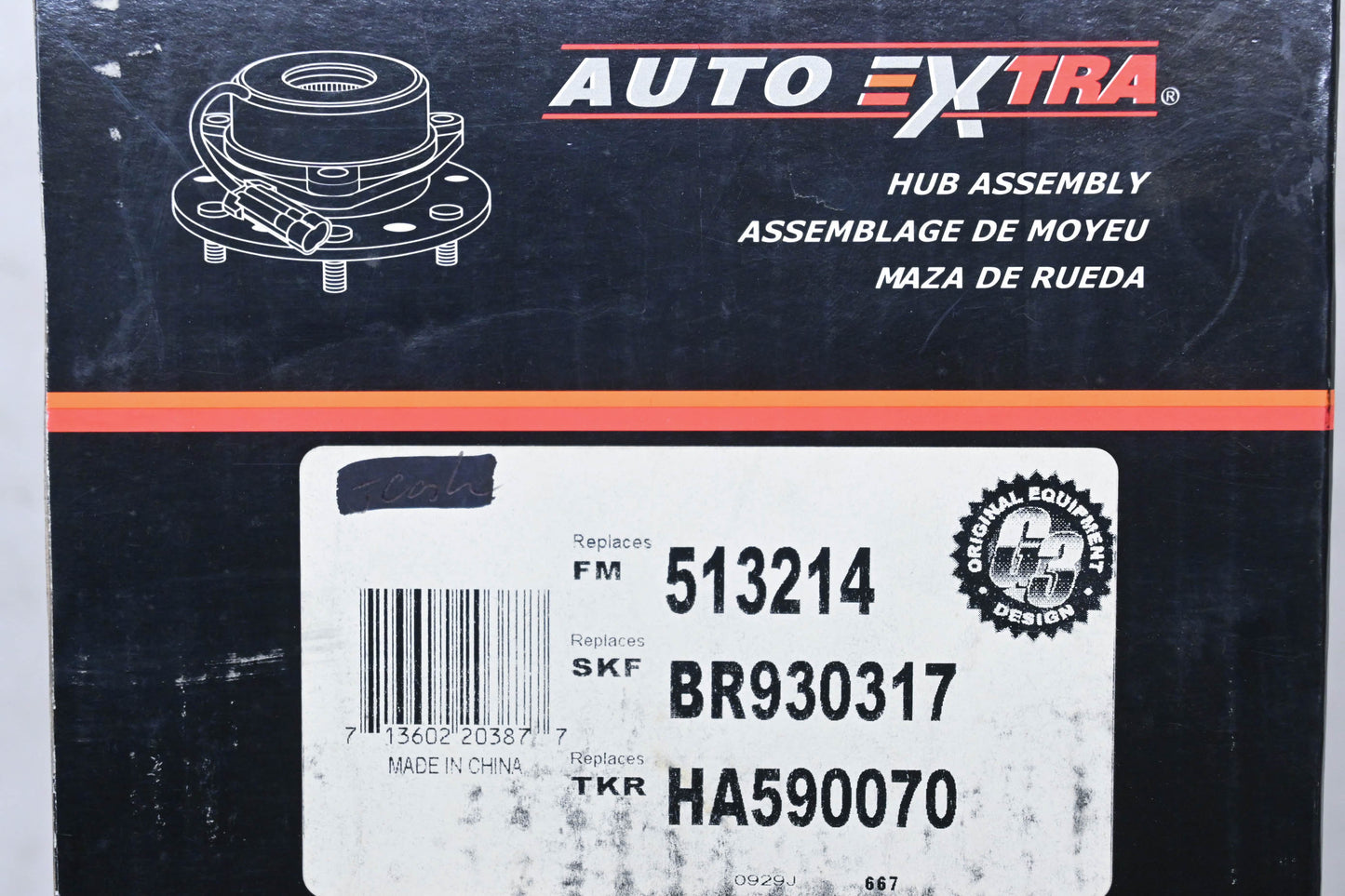 Auto Extra 513214, BR930317, HA590070 Wheel Bearing & Hub Assembly NOS