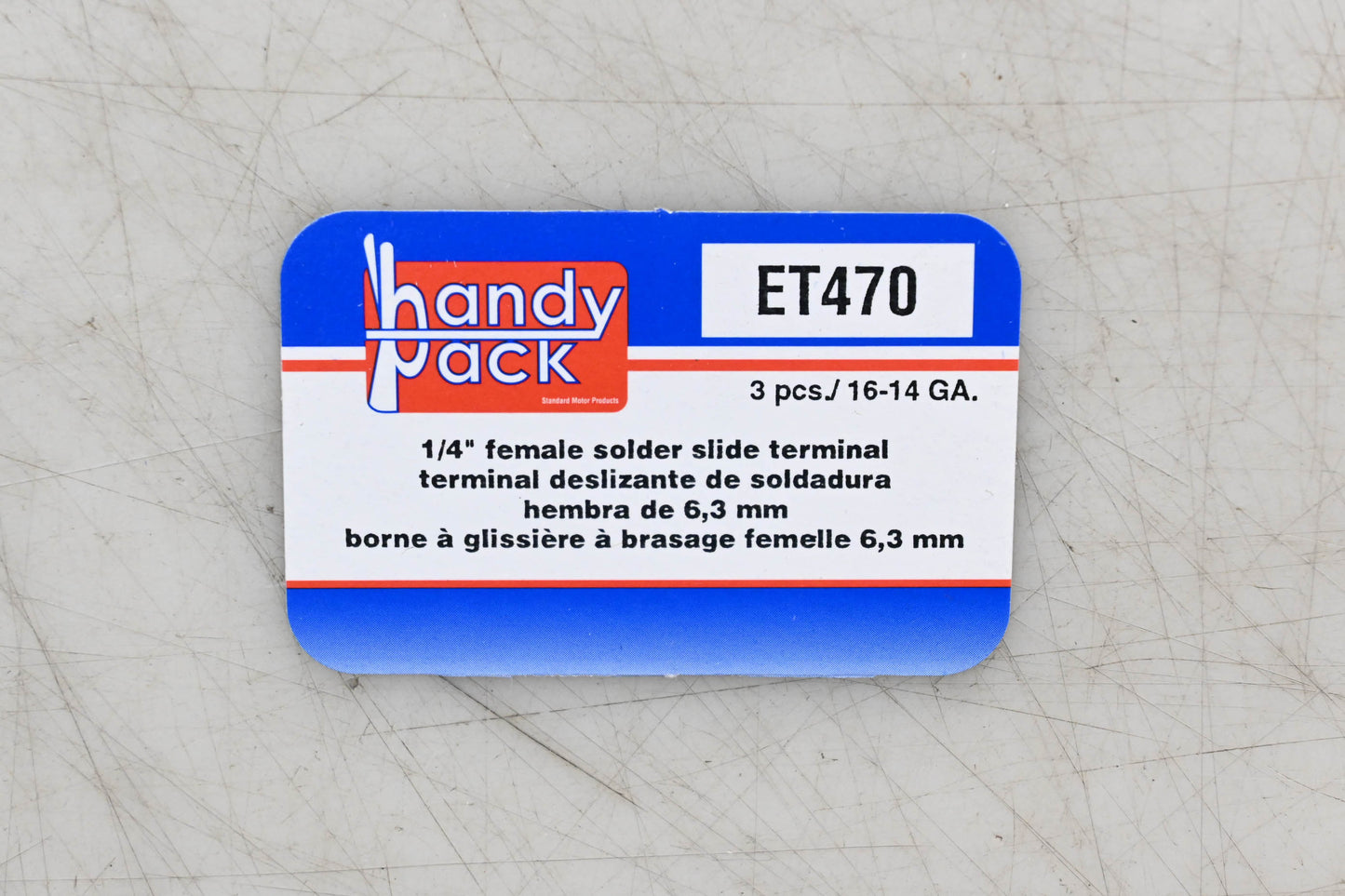 Standard ET470 1/4" Female Solder Slide Terminals Qty 3 NOS