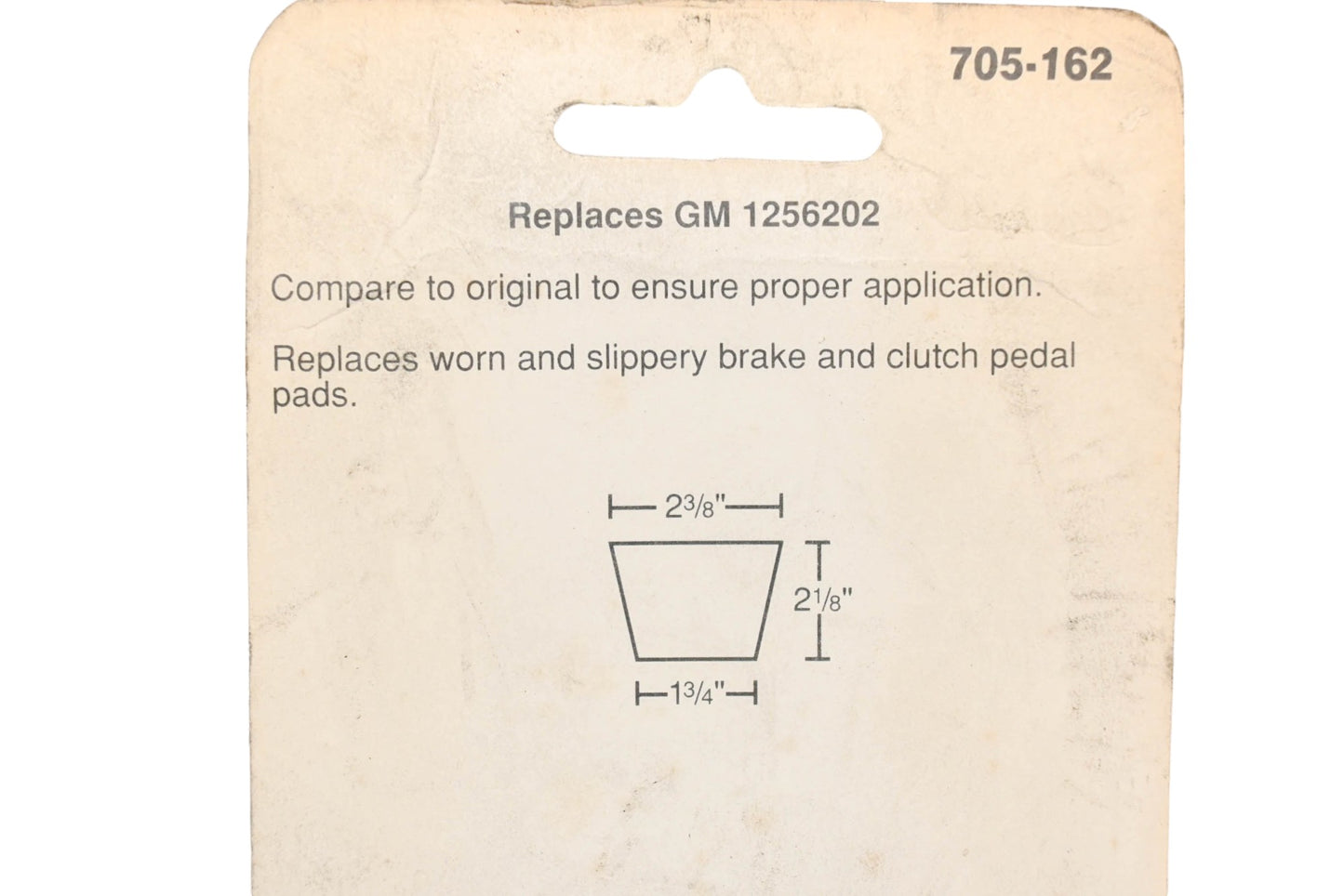 Dorman 705-162, 1256202 Brake & Clutch Pedal Pad NOS