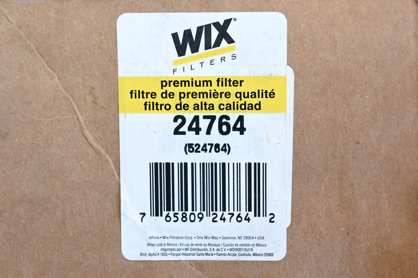 Wix 24764, 524764 Remote Oil Filter Mounting Base NOS