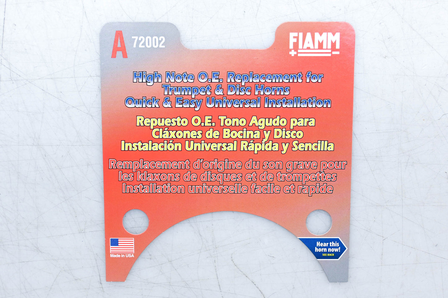 Fiamm 72002 High Note Replacement Horn Kit NOS