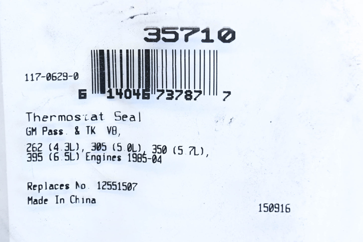 Fel-Pro 35710, 12551507 Thermostat Housing Gaskets Qty 2 NOS