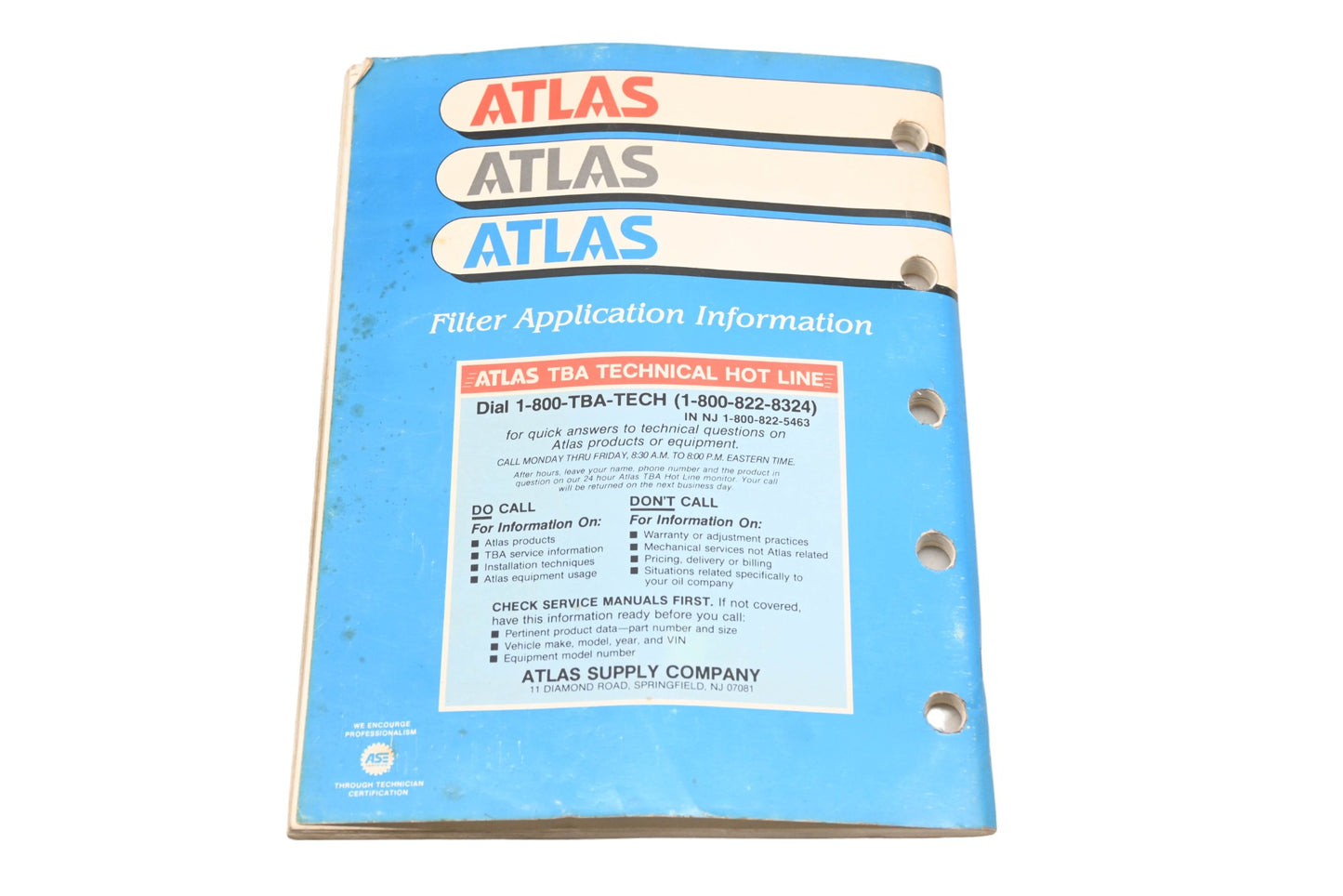 Atlas YF015-23 1991 Filter Application Catalog
