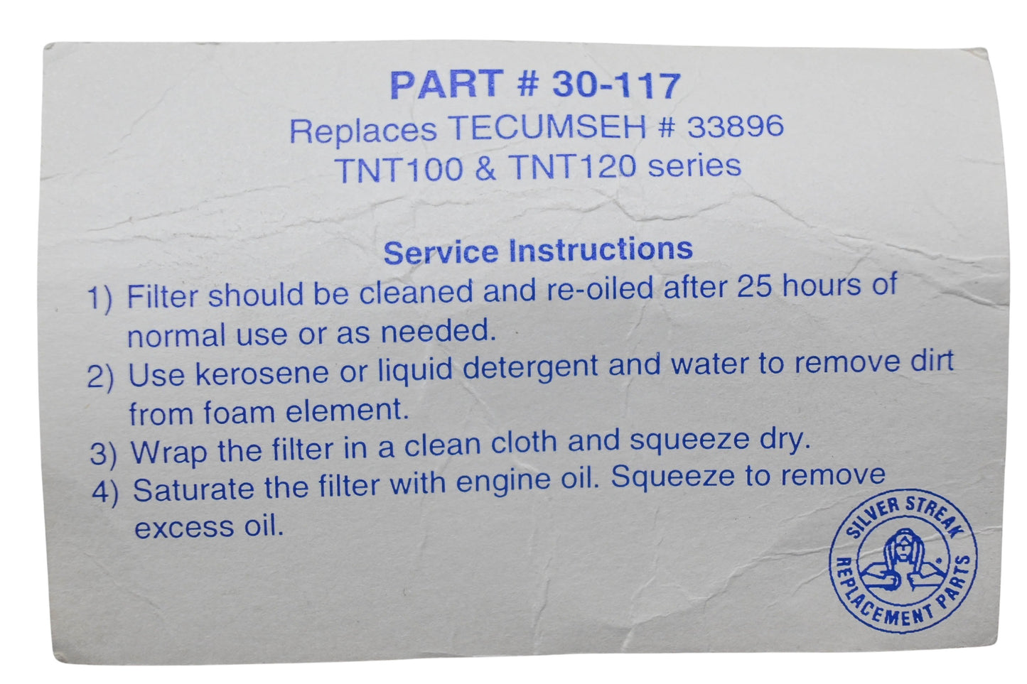 Oregon 30-117, 33896 Foam Filter NOS