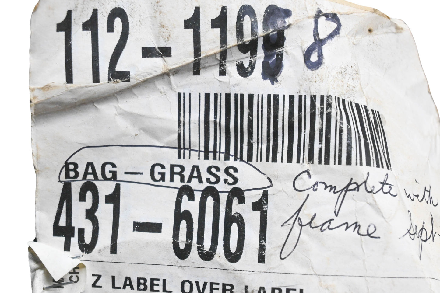 Toro 112-1198, 112-1199 Grass Bag NOS