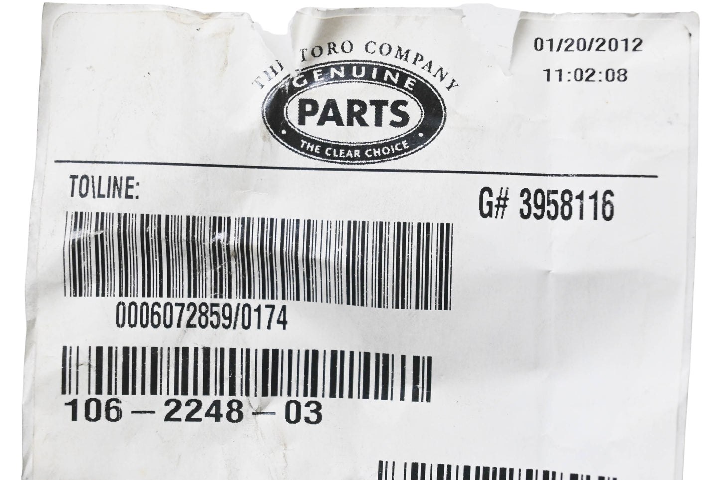 Toro 106-2248-03 Blade Stiffener NOS