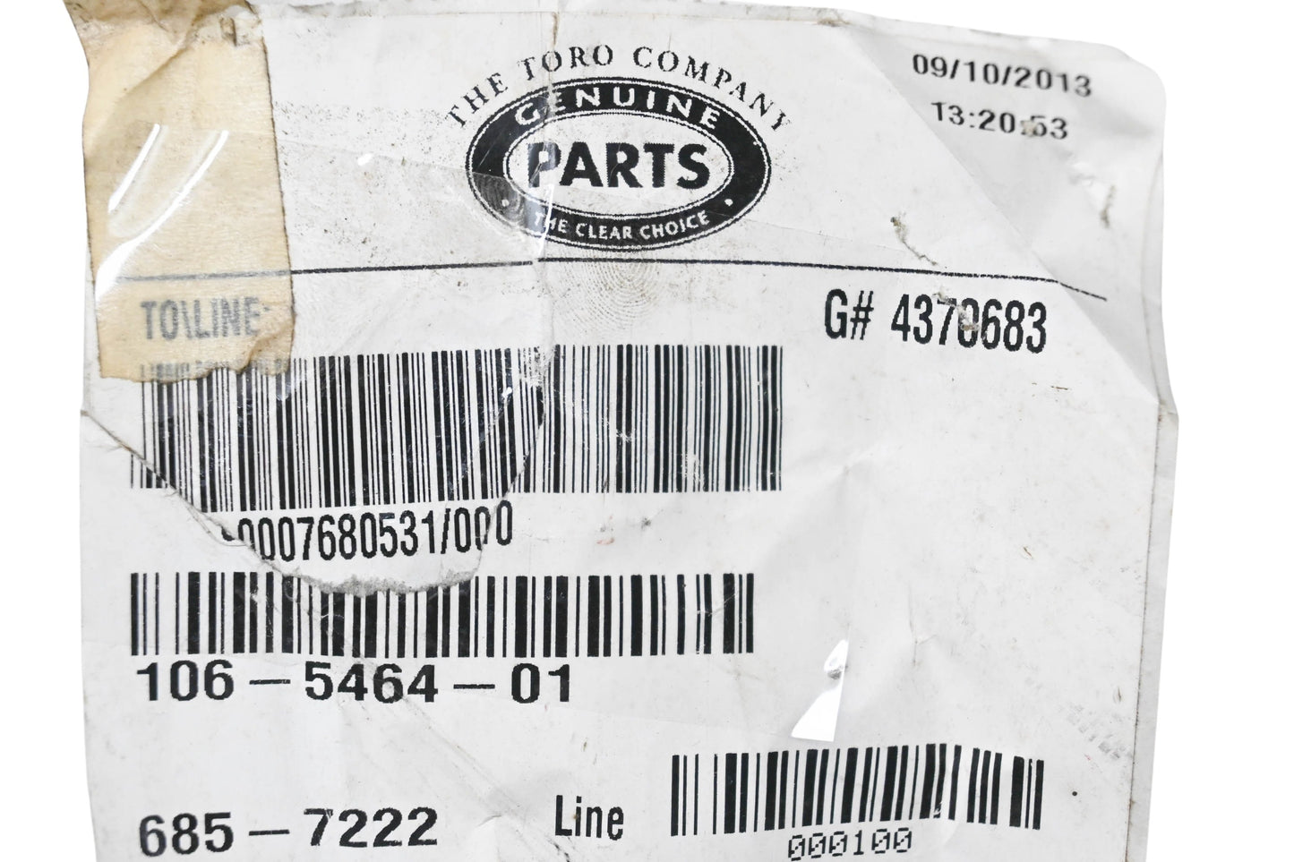 Toro 106-5464-01 Support Plate NOS