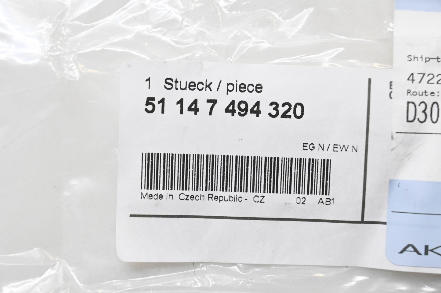 New OEM BMW 51 14 7 494 320 Name Plate NOS
